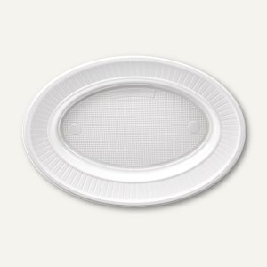 Papstar Teller oval, 21.7 x 15.7 x 2.1 cm, weiß, 1.000 Stück, 12137