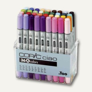 Copic Hobbymarker ciao Set A, farbig sortiert, 36er Set, 22075361