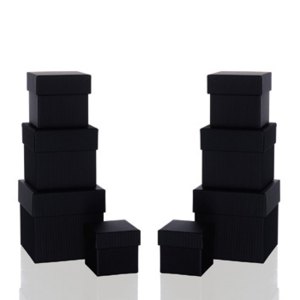 BOXLINE Kartonagen, quadratisch, div. Größen, schwarz, 8 Stück, 1342453700
