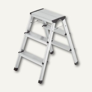 Hailo Doppelstufenleiter L90, Höhe 219 cm, bis 150 kg, Aluminium, 8643-001