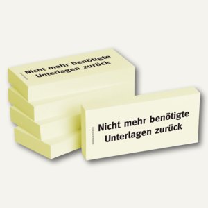 Haftnotizen bedruckt: Nicht mehr benötigte Unterlagen zurück