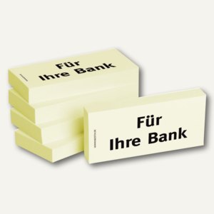 Haftnotizen bedruckt: Für Ihre Bank