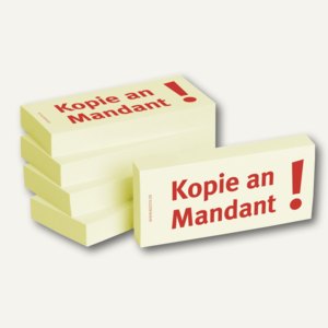 officio Haftnotizen bedruckt: "Kopie an Mandant!"