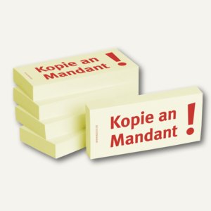 Haftnotizen bedruckt: Kopie an Mandant!