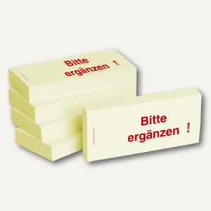 Haftnotizen bedruckt: Bitte ergänzen!