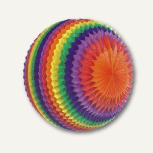 Papstar Streifenball "Rainbow", Ø 50 cm, Papier/schwer entflammbar, 3St., 19396
