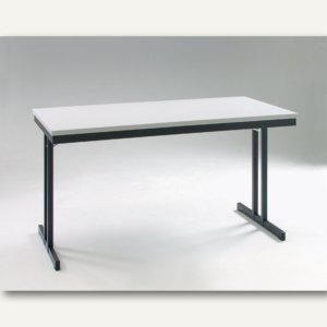 officio Klapptisch, 80 x 180 cm, Tischhöhe 72 cm, lichtgrau, NKT380