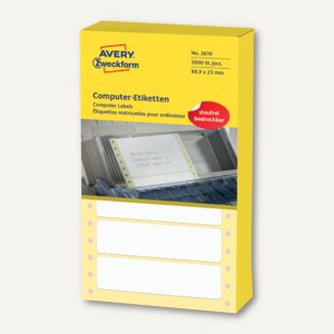 Avery Zweckform Computer-Etiketten, endlos, 88.9 x 23 mm, 1-bahnig, 2. ...