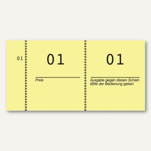 Nummernblöcke 1-1.000, fortlaufend nummeriert, gelb, 10 Blöcke á 100 Blatt