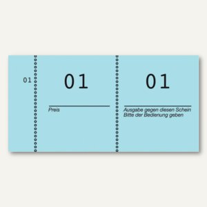 Nummernblöcke 1-1.000, fortlaufend nummeriert, blau, 10 Blöcke á 100 Blatt