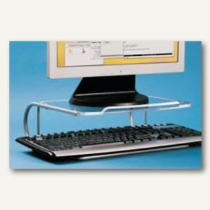 Monitorständer ESSENTIAL + Tastaturablage, 35kg Tragkraft, Acryl, 50030