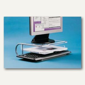 Monitorständer EFFICIENT, Tastatur- & Papierablage, 35kg Tragkraft, Acryl,50032