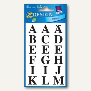 Avery Zweckform Etiketten Aufkleber Sticker Buchstaben schwarz A-Z 36 Stück