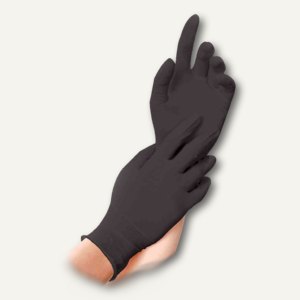 Nitril-Handschuh "DARK", puderfrei, Größe M, schwarz, 100er Box, 27058