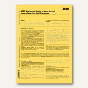 ADAC-Kaufvertrag f. Privat-Verkauf v. Kraftfahrzeugen