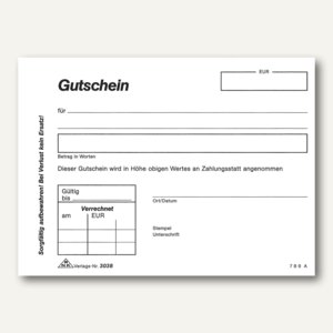 Gutscheinblock