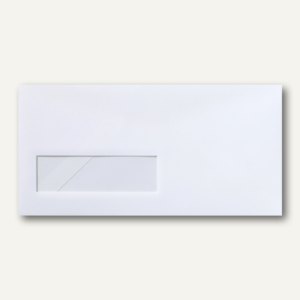 Briefumschläge 110 x 220 mm DL nassklebend Fenster links 30 x 100 mm weiß