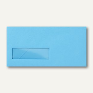 Briefumschläge 110x220mm DL nassklebend Fenster links 30x100mm blau 500St.