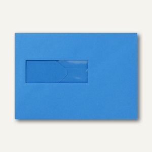 Farbige Briefumschläge 156x220mm nasskleb. Fenster li 40x110mm königsblau 500St.