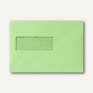 Farbige Briefumschläge 156x220mm nasskleb. Fenster li 40x110mm lindgrün 500St.