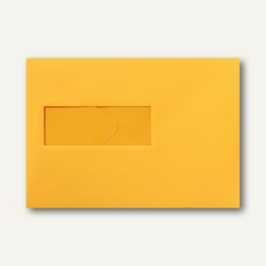Farbige Briefumschläge 156x220mm nasskleb. Fenster li 40x110mm goldgelb 500St.
