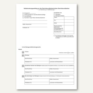 Zwangsvollstreckungsauftrag an den Gerichtsvollzieher