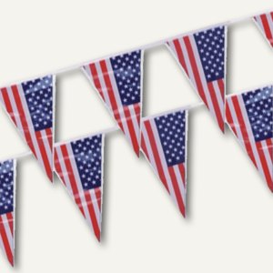 Papstar Wimpelkette "America", Folie, (L)4 m, wetterfest, 10 Stück, 19269