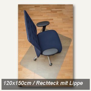 Bodenschutzmatte, PET, 120 x 150 cm, Lippe, Hartböden, transparent, 52G0000070
