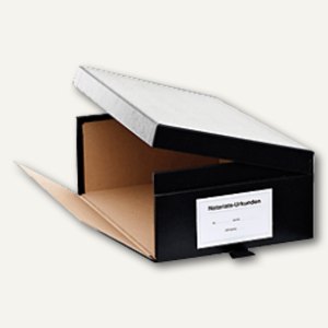 Notariatskasten, 24 x 13 x 33.5 cm, Karton, seitl. aufklappbar, schwarz, 101600