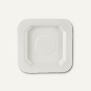 Papstar Teller "pure", Zuckerrohr, quadratisch, 13 x 13 cm, weiß, 500 St., 85213