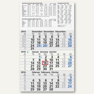 3-Monats-Wandkalender - 300 x 486 mm