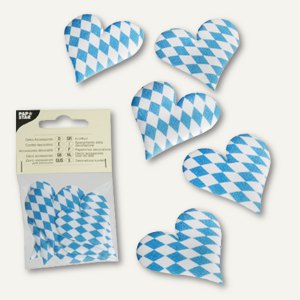 Streuschmuck "Oktoberfest", Herzen Bayrisch Blau, Polyester, 7 Pack a 10 St., 85
