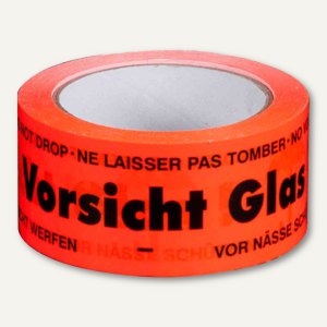 Signalklebeband Vorsicht Glas! - 50 mm x 66 m