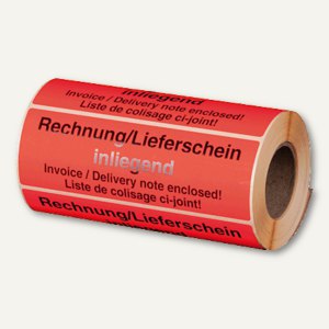 Hinweis-Etikettenrolle - Rechnung innenliegend