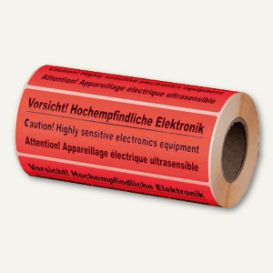 Hinweis-Etikettenrolle - Vorsicht Elektronik