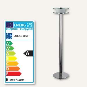 Alco LED-Stehleuchte 9056, mattiertes und klares Glas, chrom, 9056