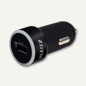 LEITZ USB-KFZ-Ladegerät, 1 x USB Kupplung, 2.4A, schwarz, 6221-00-95 LEITZ USB-KFZ-Ladegerät, 1 x USB Kupplung, 2.4A, schwarz, 6221-00-95