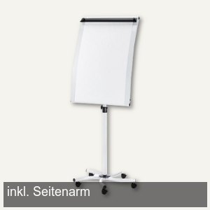 Flipchart PRO, 70 x 103, Höhe -200 cm, magnethaftend, 1 Arm, auf Rollen, weiß