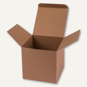 Buntbox Würfelschachtel / groß, Karton, 14 x 14 x 14 cm, 350 g/m², braun, 12 St.
