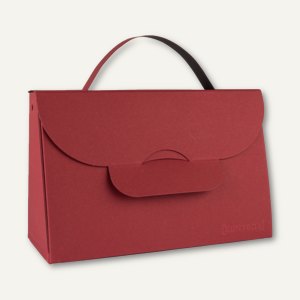 Bunttasche / groß, Karton, Griff, 20.4x8.7x13.2 cm, 565g/m², rot/schwarz, 12St.