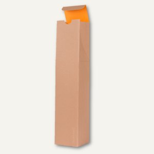 Flaschentasche, Karton, 37 x 7.8 x 7.8 cm, 565 g/m², braun/orange, 12 Stück
