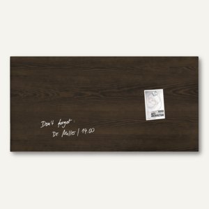 Sigel Glas-Magnettafel "artverum", 910 x 460 mm, 2 Magnete, Dark-Wood, GL259