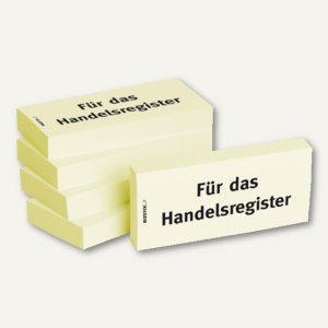 Haftnotizen bedruckt: Für das Handelsregister