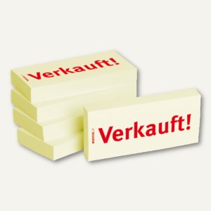 Haftnotizen bedruckt: Verkauft!