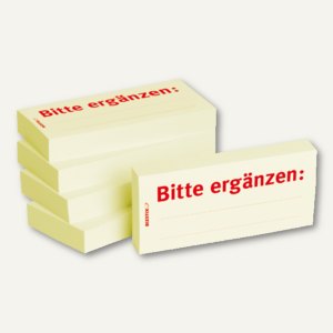 Haftnotizen bedruckt: Bitte ergänzen