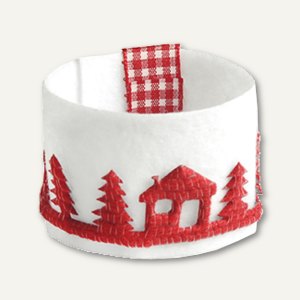 Papstar Serviettenringe "Nordic", Ø 4 cm, weiß, 24 Stück, 85108