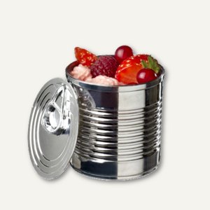 Papstar Fingerfood-Becher "Tin can", mit Deckel, 0.11 l, silber, 12 Stück, 86231