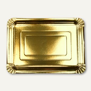 Papstar Teller, Pappe, eckig, 24 x 33 cm, gold, 120 Stück, 86317