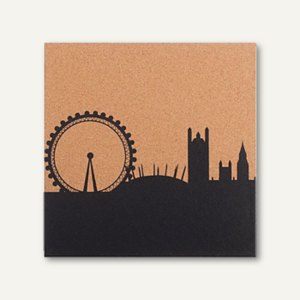 Korktafel bedruckt mit London Skyline