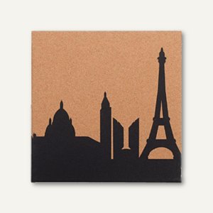 Korktafel bedruckt mit Paris Skyline